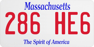 MA license plate 286HE6