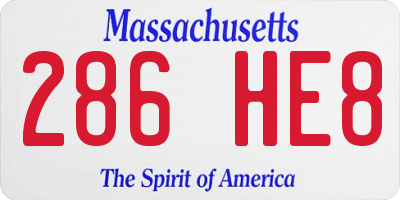 MA license plate 286HE8