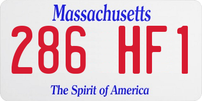 MA license plate 286HF1