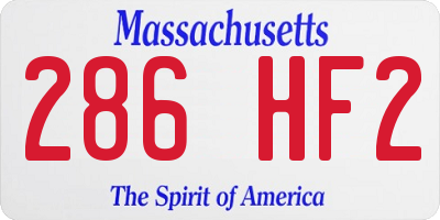 MA license plate 286HF2