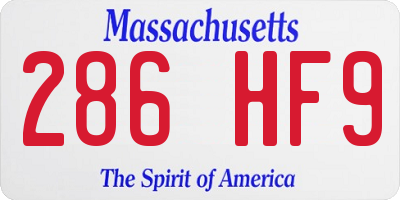MA license plate 286HF9
