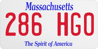 MA license plate 286HG0