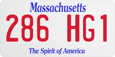 MA license plate 286HG1