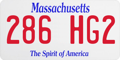 MA license plate 286HG2