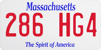 MA license plate 286HG4