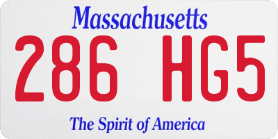 MA license plate 286HG5