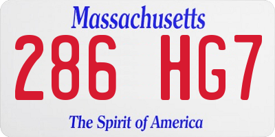 MA license plate 286HG7