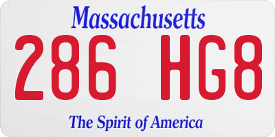 MA license plate 286HG8