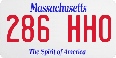 MA license plate 286HH0