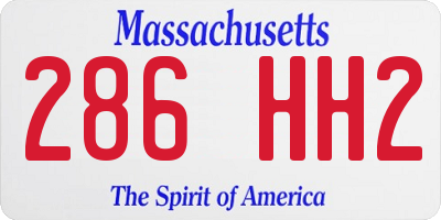 MA license plate 286HH2