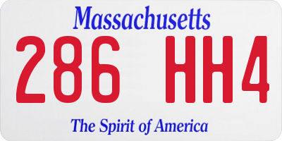 MA license plate 286HH4