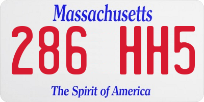 MA license plate 286HH5