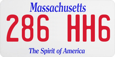 MA license plate 286HH6