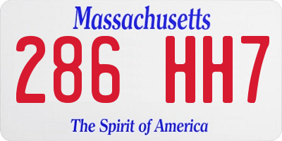 MA license plate 286HH7