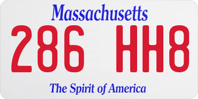 MA license plate 286HH8
