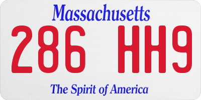 MA license plate 286HH9