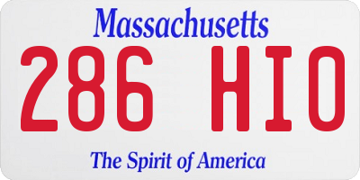 MA license plate 286HI0