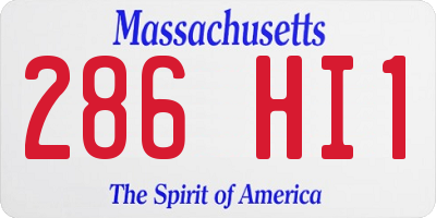 MA license plate 286HI1