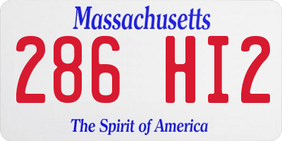 MA license plate 286HI2