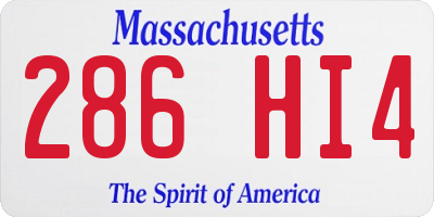 MA license plate 286HI4