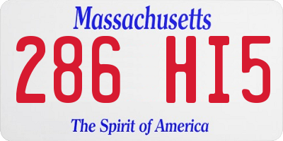 MA license plate 286HI5