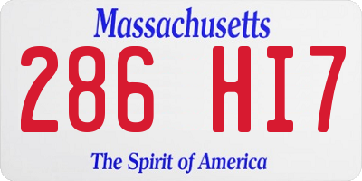 MA license plate 286HI7