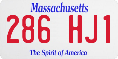 MA license plate 286HJ1