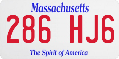 MA license plate 286HJ6