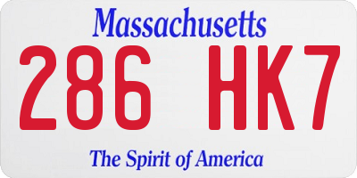 MA license plate 286HK7