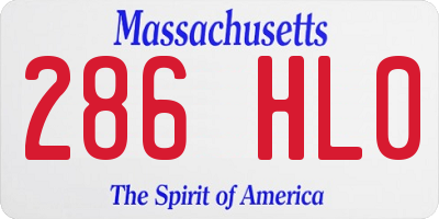 MA license plate 286HL0