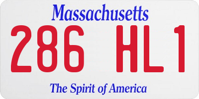 MA license plate 286HL1