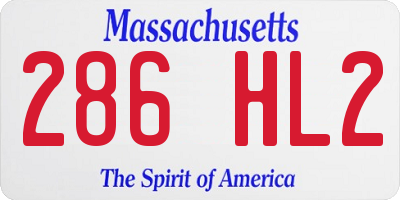 MA license plate 286HL2