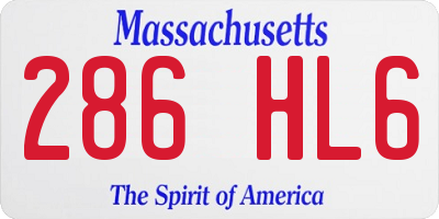 MA license plate 286HL6