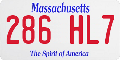 MA license plate 286HL7