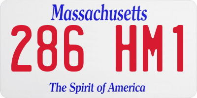 MA license plate 286HM1