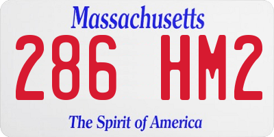 MA license plate 286HM2