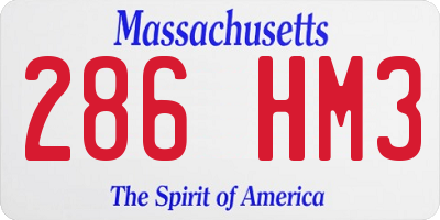 MA license plate 286HM3