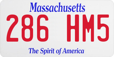 MA license plate 286HM5