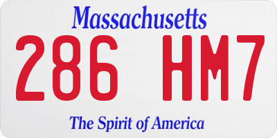 MA license plate 286HM7
