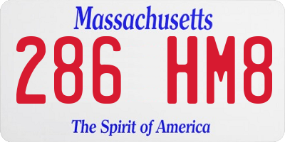MA license plate 286HM8