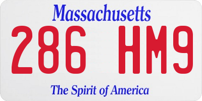 MA license plate 286HM9