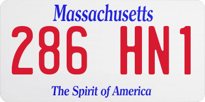 MA license plate 286HN1