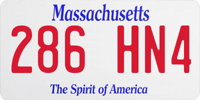 MA license plate 286HN4