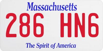 MA license plate 286HN6
