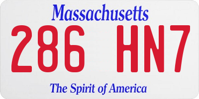 MA license plate 286HN7