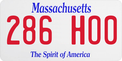 MA license plate 286HO0