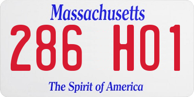 MA license plate 286HO1