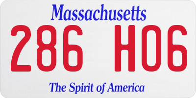 MA license plate 286HO6