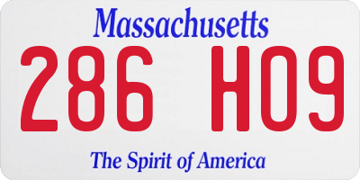 MA license plate 286HO9