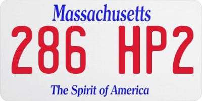 MA license plate 286HP2